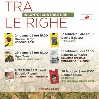 Taggia: dal 24 gennaio presso la Residenza Le Palme incontri letterari con la rassegna 'Tra le righe'
