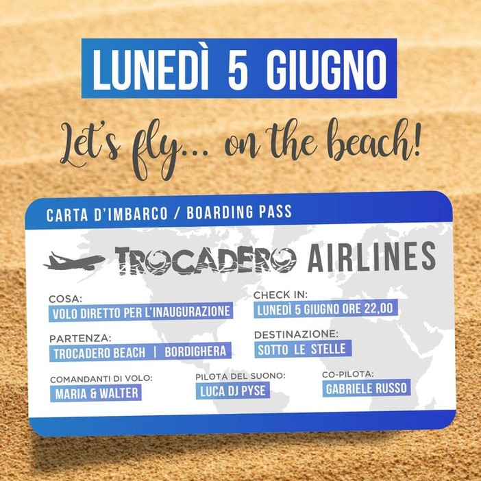 Il Trocadero di Bordighera è pronto a decolarre: check-in inaugurale lunedì 5 Giugno assieme ai "piloti del suono" DJ Pyse e Gabriele Russo