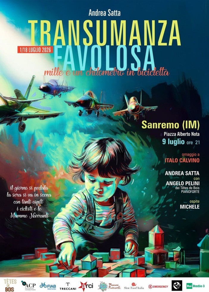 Sanremo, sbarca “La Transumanza Favolosa”: un viaggio a pedali tra fiabe, bicicletta e l’omaggio a Italo Calvino