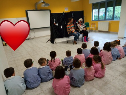 Badalucco: alla scuola dell'infanzia la visita degli attori Marta Laveneziana e Stefano Polloni