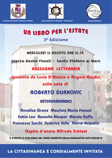 Santo Stefano al Mare: stasera cultura protagonista con "Un Libro per l'estate" Santo Stefano al Mare: stasera cultura protagonista con "Un Libro per l'estate"