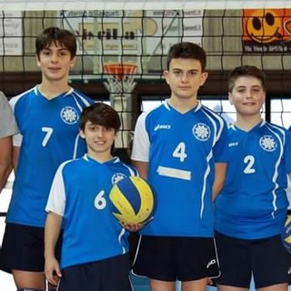 Nella foto i quattro talenti della NLP Sanremo Under 13 3vs3, con a sinistra coach Michele Minaglia e a destra il Presidente Cesare Fagnani