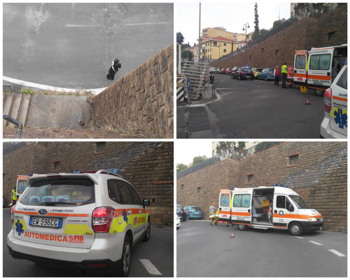 Imperia: cade da un'altezza di 4 metri, mobilitazione di soccorsi per un quarantenne (Foto)