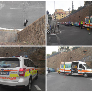 Imperia: cade da un'altezza di 4 metri, mobilitazione di soccorsi per un quarantenne (Foto)