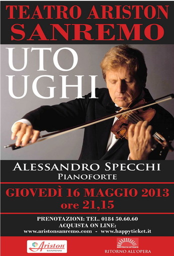 Sanremo: mercoledì alle 17 al cinema Roof 1 il violinista Uto Ughi presenterà il suo libro 'Quel diavolo di un trillo'