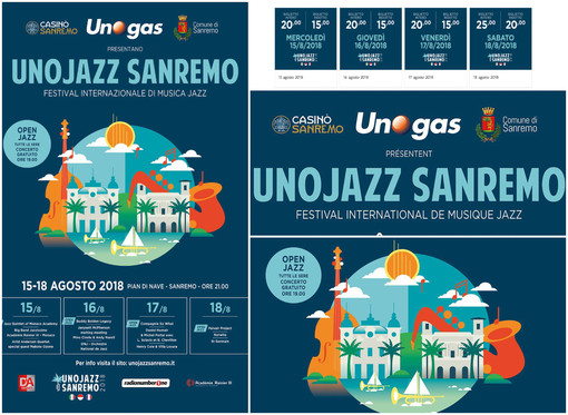 UnoJazz Sanremo 2018: aperta la prevendita dei biglietti, appuntamento imperdibile per gli appassionati di tutta Italia UnoJazz Sanremo 2018: aperta la prevendita dei biglietti, appuntamento imperdibile per gli appassionati di tutta Italia