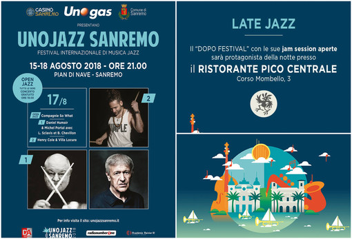 UnoJazz Sanremo 2018: Daniel Humair e Michel Portal, il 17 agosto sul palco di Pian di Nave insieme a L. Sclavis e B. Chevillon UnoJazz Sanremo 2018: Daniel Humair e Michel Portal, il 17 agosto sul palco di Pian di Nave insieme a L. Sclavis e B. Chevillon
