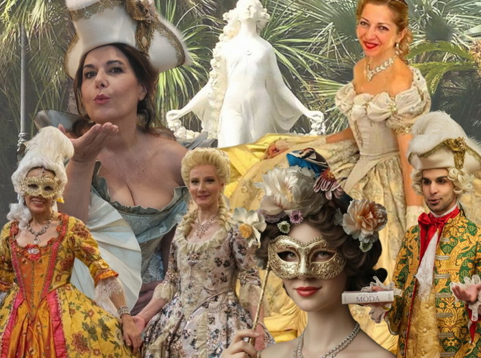 Sfilata di Carnevale per le vie di Sanremo in abiti ottocenteschi Sfilata di Carnevale per le vie di Sanremo in abiti ottocenteschi