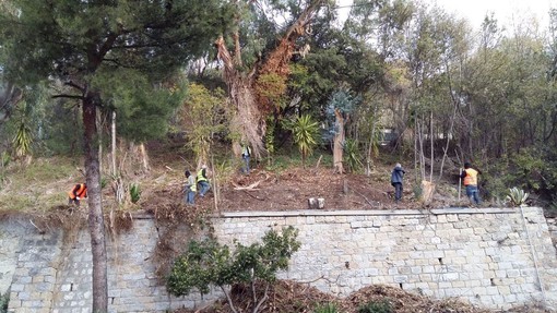 Ventimiglia: prosegue la bonifica di un terreno comunale di fronte al Forte dell’Annunziata ad opera di alcuni richiedenti asilo e degli operai comunali Ventimiglia: prosegue la bonifica di un terreno comunale di fronte al Forte dell’Annunziata ad opera di alcuni richiedenti asilo e degli operai comunali