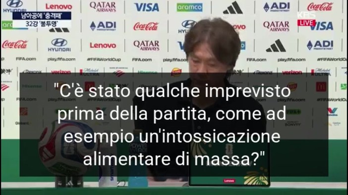 Corea del Sud fa flop, la domanda al ct: "Vi hanno avvelenato?"