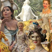 Sfilata di Carnevale per le vie di Sanremo in abiti ottocenteschi
