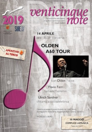 Sanremo: Nuovo appuntamento con Venticinque note: gli happening culturali organizzati dal Club Tenco durante tutto l’anno presso la sede del Club