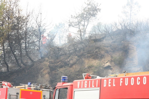 San Bartolomeo al Mare: incendio di sterpaglie vicino a un'abitazione in valle Chiappa. Domato dai Vigili del Fuoco