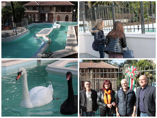 Sanremo: torna al suo massimo splendore la vasca dei cigni nel giardino di villa Ormond