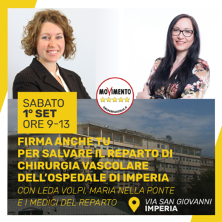 Imperia: M5S lancia la raccolta firme per salvare il reparto di chirurgia vascolare