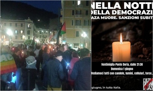 Bandiere, candele e teli bianchi: Ventimiglia si mobilita per Gaza (Foto e video) Bandiere, candele e teli bianchi: Ventimiglia si mobilita per Gaza (Foto e video)