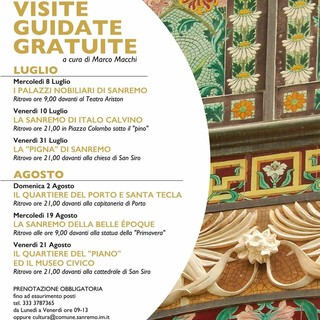 Visita guidata gratuita alla scoperta della Sanremo della Belle Epoque Visita guidata gratuita alla scoperta della Sanremo della Belle Epoque