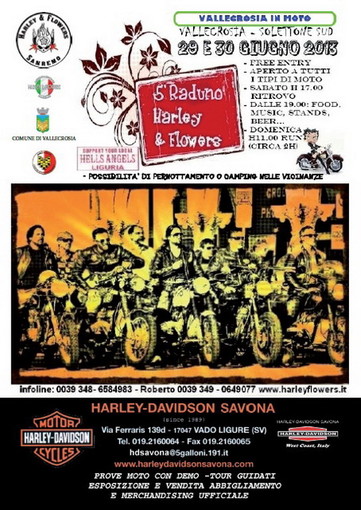 Vallecrosia: oggi e domani il 5° raduno Harley &amp; Flowers