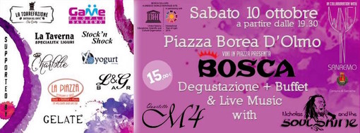 Sanremo: oggi in piazza Borea D'Olmo, buffet e degustazione con 'Vini in Piazza'