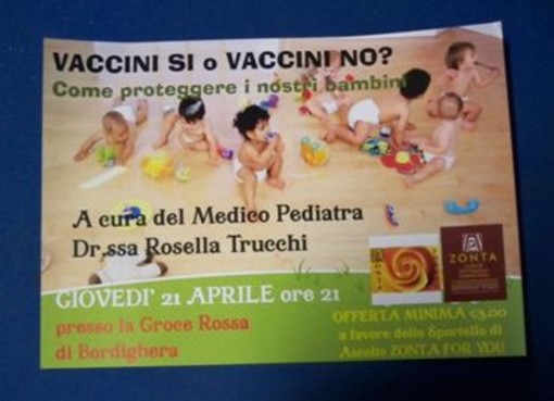 Bordighera: 'Vaccini no, vaccini sì", domani sera risponde il medico pediatra Rosella Trucchi