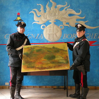 Il quadro ritrovato dai Carabinieri di Bordighera