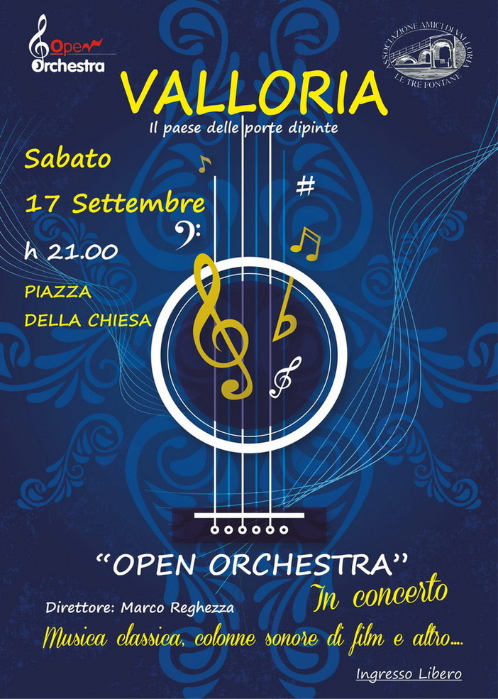 Prelà: sabato prossimo a Valloria, concerto dell'OpenOrchestra diretta Marco Reghezza Prelà: sabato prossimo a Valloria, concerto dell'OpenOrchestra diretta Marco Reghezza