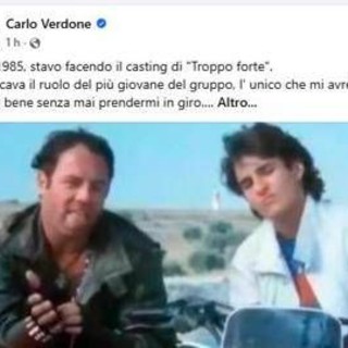 Sanremo, Verdone a Sal Da Vinci: "Oggi 'Troppo Forte' sei tu" Sanremo, Verdone a Sal Da Vinci: "Oggi 'Troppo Forte' sei tu"