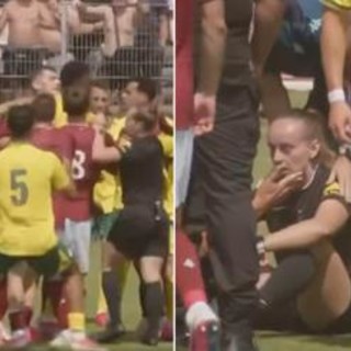 Rissa nel match amichevole, l'arbitra finisce k.o. Rissa nel match amichevole, l'arbitra finisce k.o.