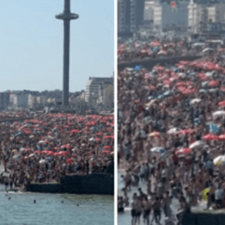 Spiaggia presa d'assalto, 'sold out' di ombrelloni e lettini: il video virale