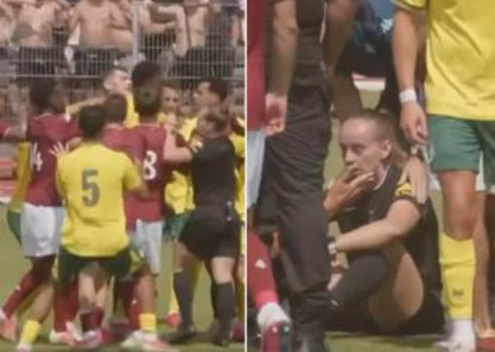 Rissa nel match amichevole, l'arbitra finisce k.o. Rissa nel match amichevole, l'arbitra finisce k.o.
