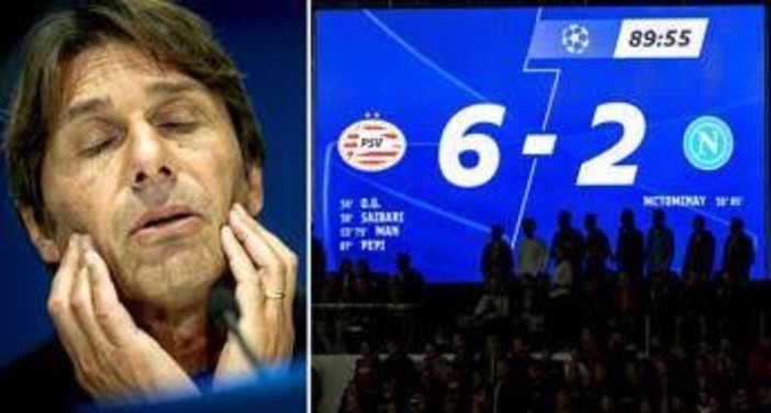 Psv-Napoli 6-2, Conte: "Tanti giocatori nuovi da inserire, anno difficile"